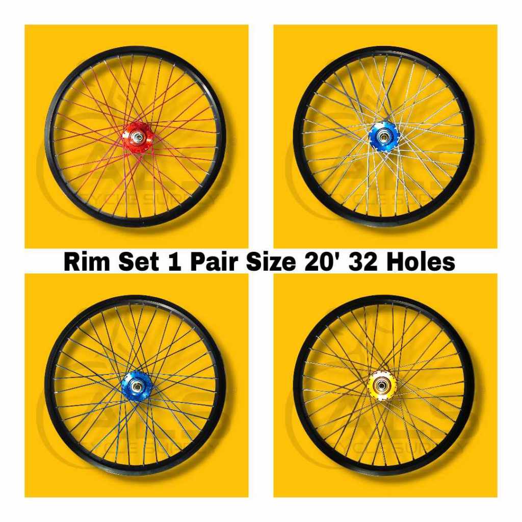 RIMSET #20 FOR BMX-LADY BIKE MINI MOUNTAIN BIKE SOLD AS PAIR ALLOY HUB ...