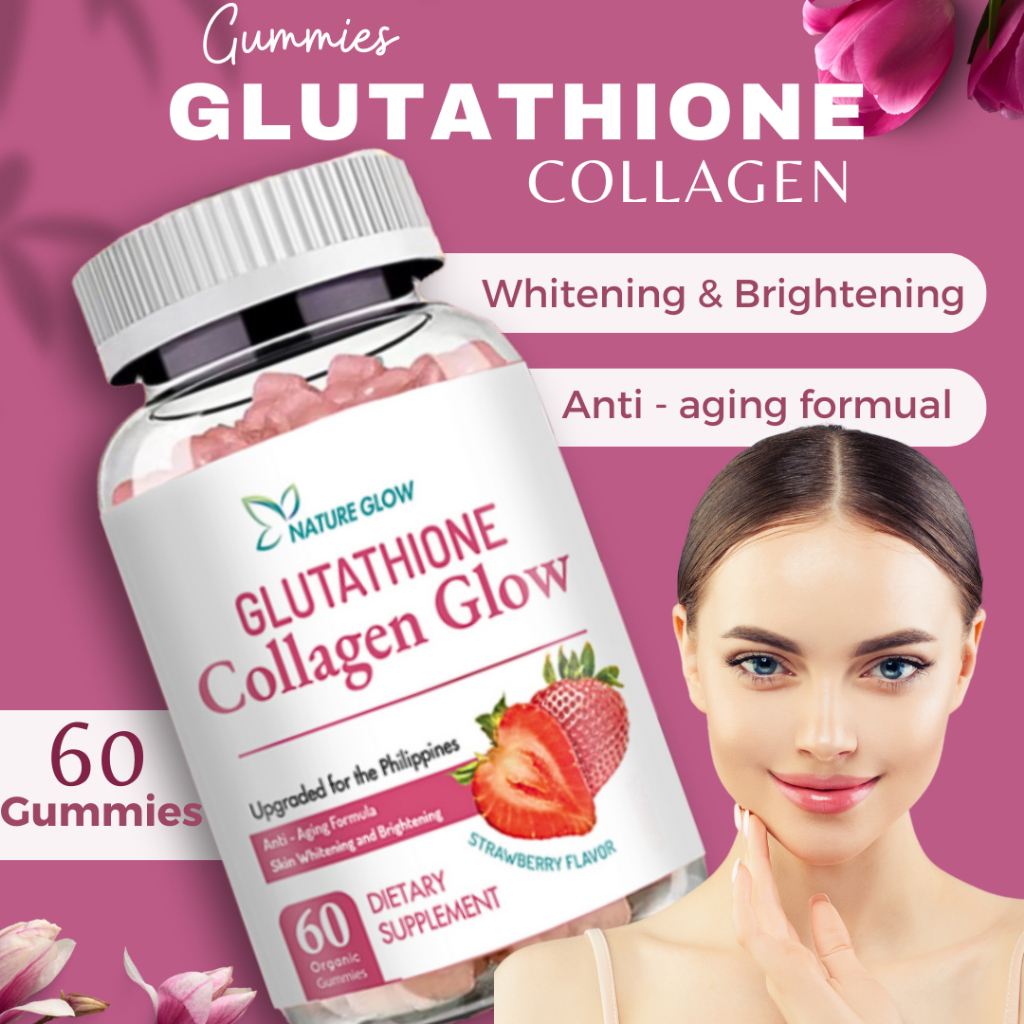 Nature Glow Glutathione Collagen Gummies Anti-aging Whitening Skin 