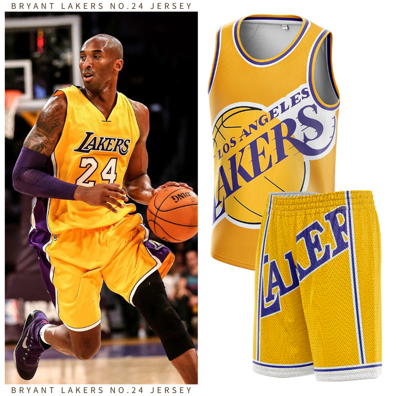 NBA Basketball sports vest Kobe Bryant Los Angeles Lakers Dilaw #24 ...