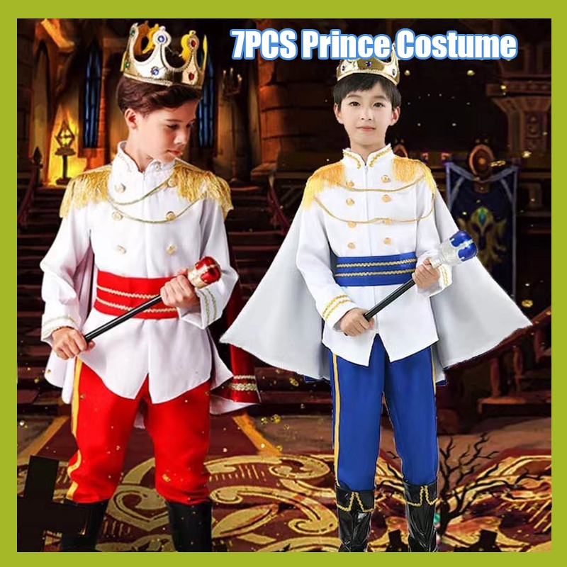 7Pcs Set Prince Costume For Kids Boy Prince Costume For Boys Christmas ...
