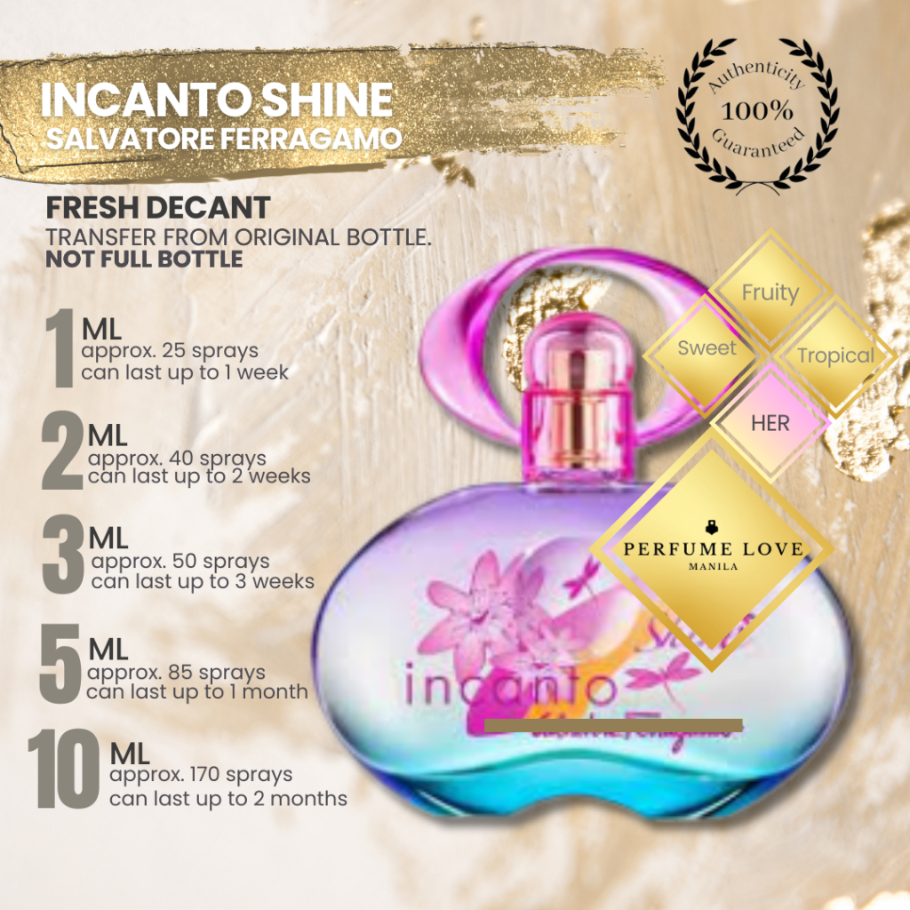PERFUME DECANT Salvatore Ferragamo Incanto Shine ( VS Bombshell Dupe