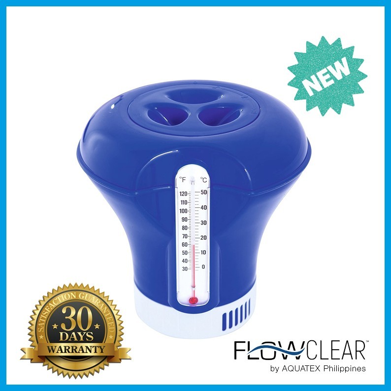 FlowClear 58209 Chlorine Dispenser with Thermometer for Intex and