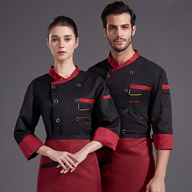 Chef Uniform Set Costume Breathable Oil Stain Prevention Cafe