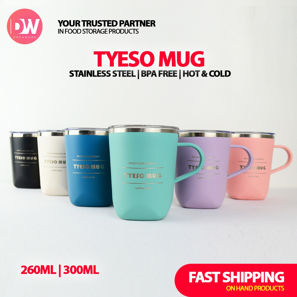 Original Tyeso Vacuum Insulated Thermos Flask Coffee Mugs With Handle