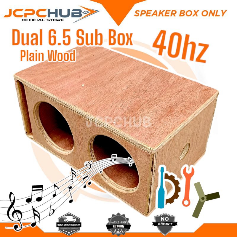 Dual 6.5 Subwoofer Box 40hz Tuned L-Ported/ Vented Speaker Box Plain ...