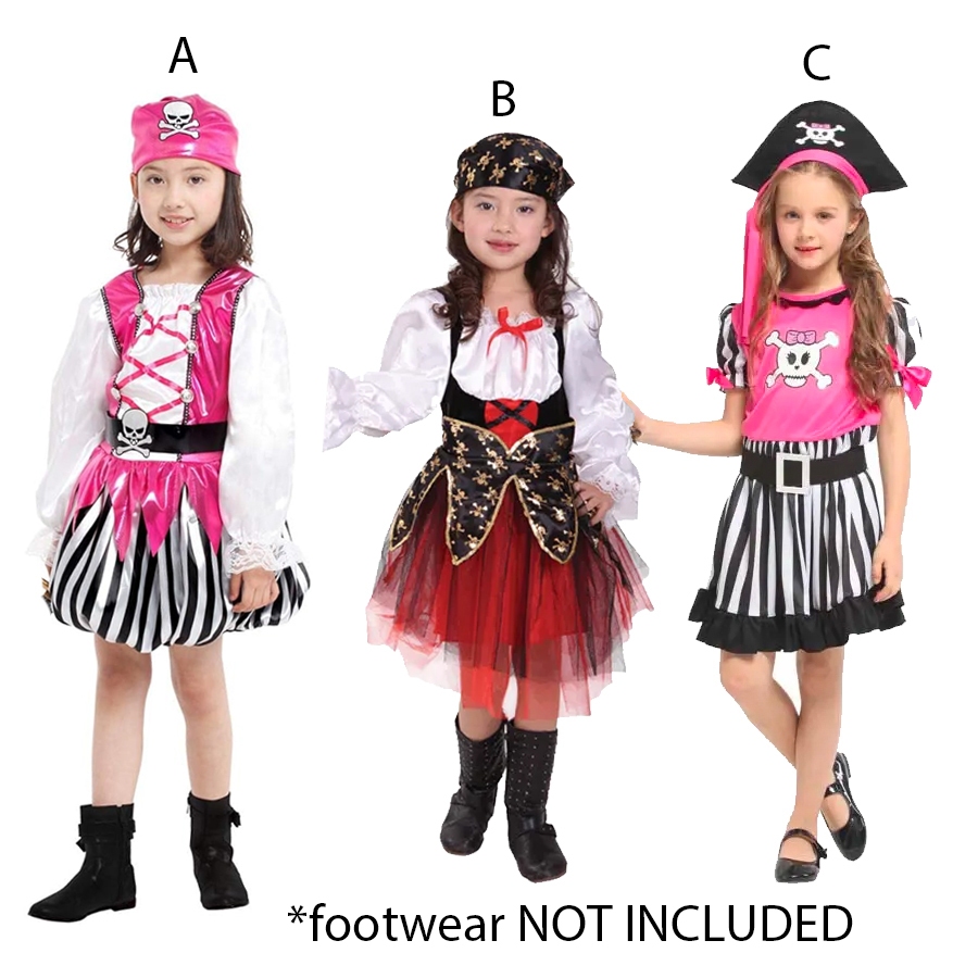 Pirate Girl Costume For Kids Halloween Party Cosplay Caribbean Pirates 