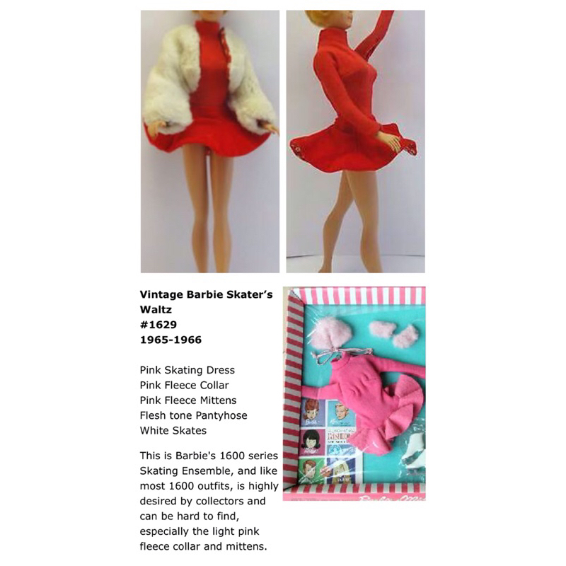 VINTAGE BARBIE DOLL online OUTFIT SKATER’S WALTZ NEAR COMPLETE DRESS COLLAR SKATES HOSE