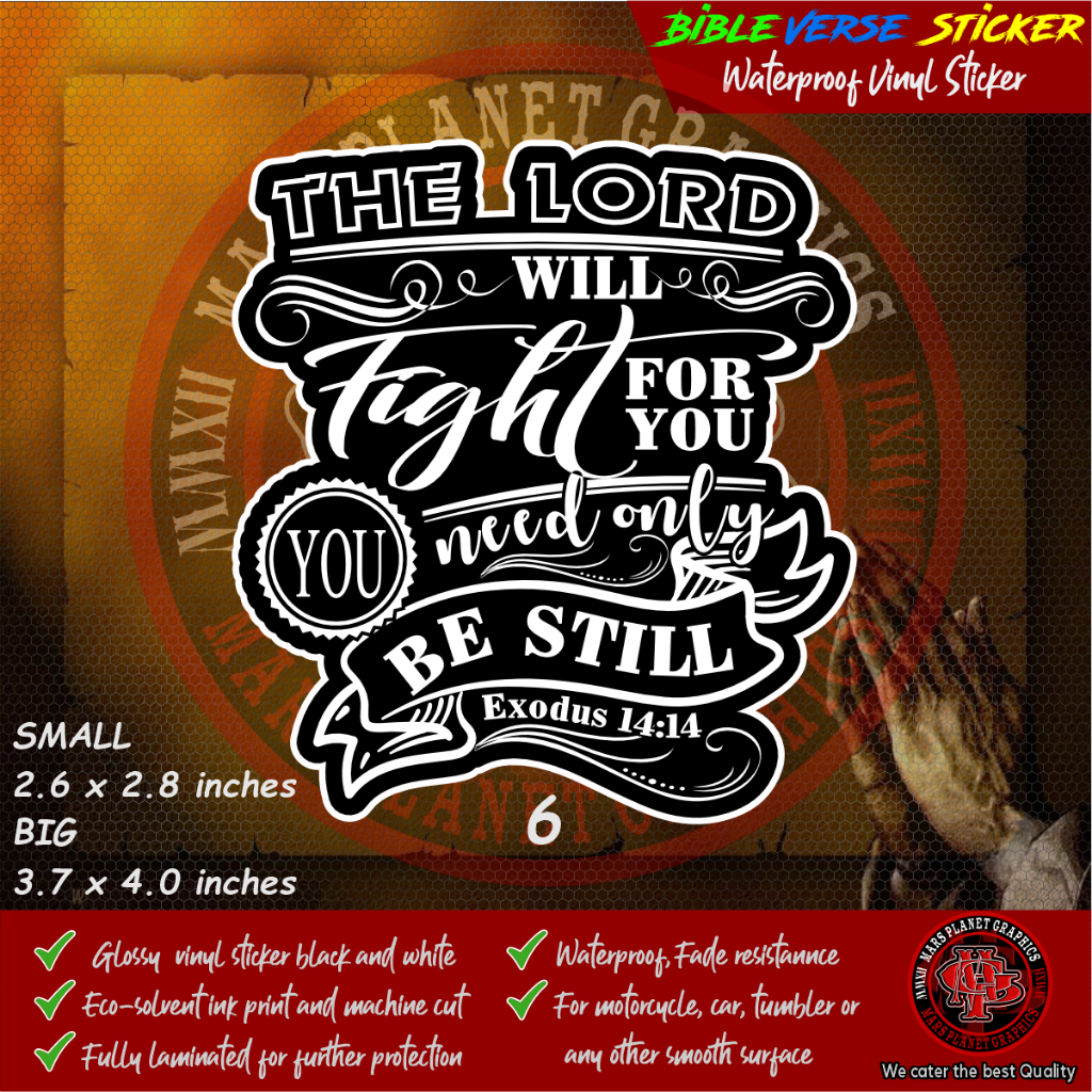 BIBLE VERSE RELIGIOUS CHRISTIAN STICKER DECAL Waterproof Laminated ...