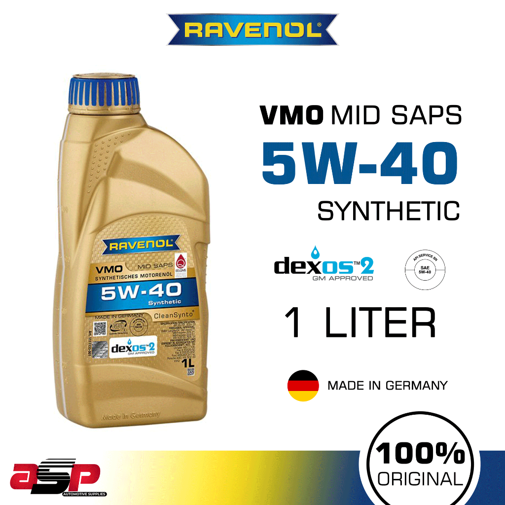 RAVENOL VMO SAE 5W-40 SYNTHETIC Gasoline and Diesel Oil 1 Liter ...