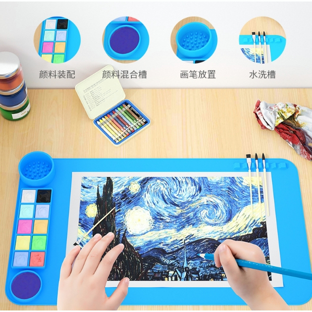 Art Drawing Pad Silicone Painting Mat For Kids Easy To Clean Portable ...