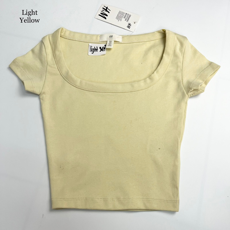 H&m yellow crop top clearance