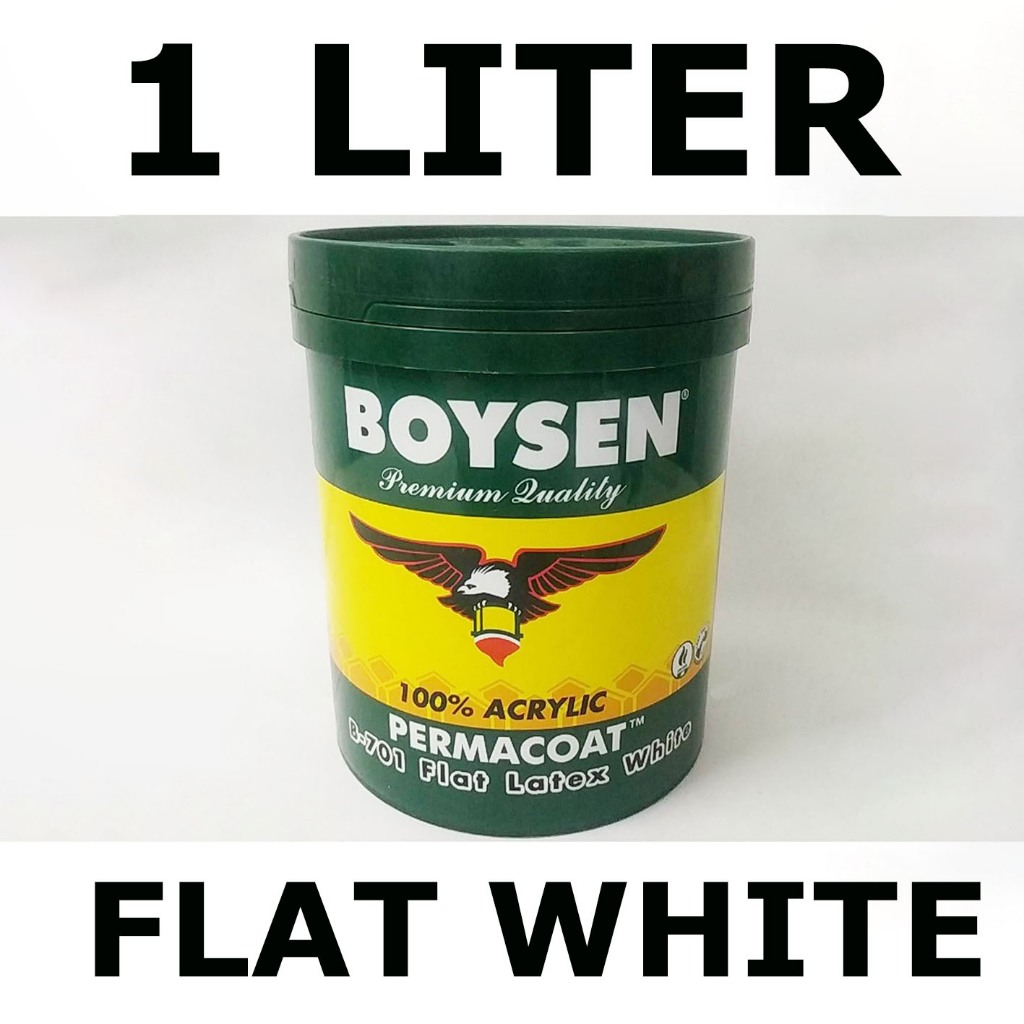 BOYSEN FLAT LATEX WHITE ( 1 LITER ) FOR WOOD AND CEMENT PERMACOAT B-701