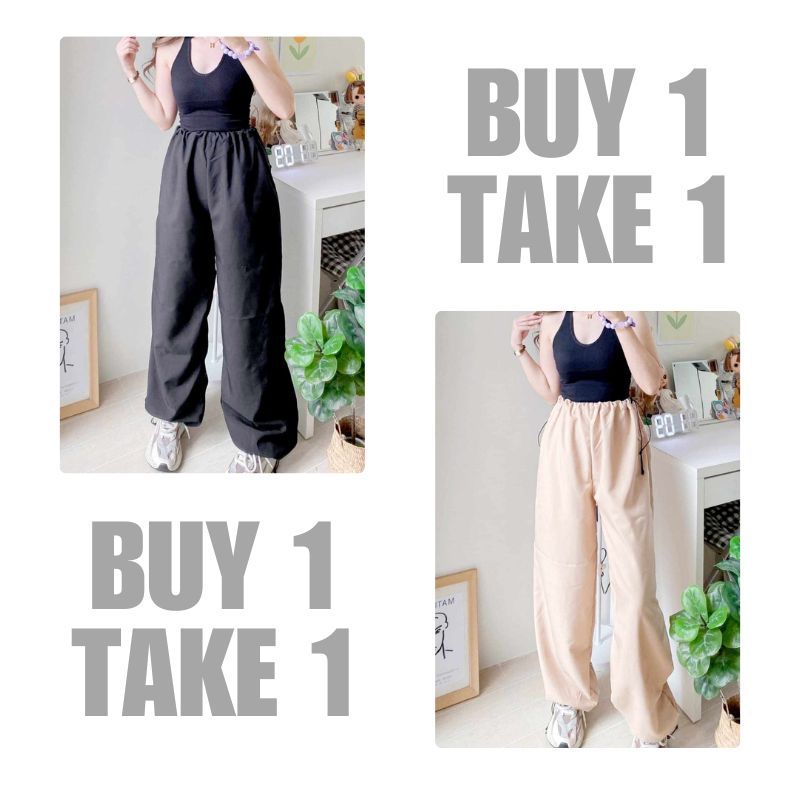 BUY 1 TAKE 1 KILY. PH Baggy Parachute Pants Adjustable Waist String 19A0059 Shopee Philippines