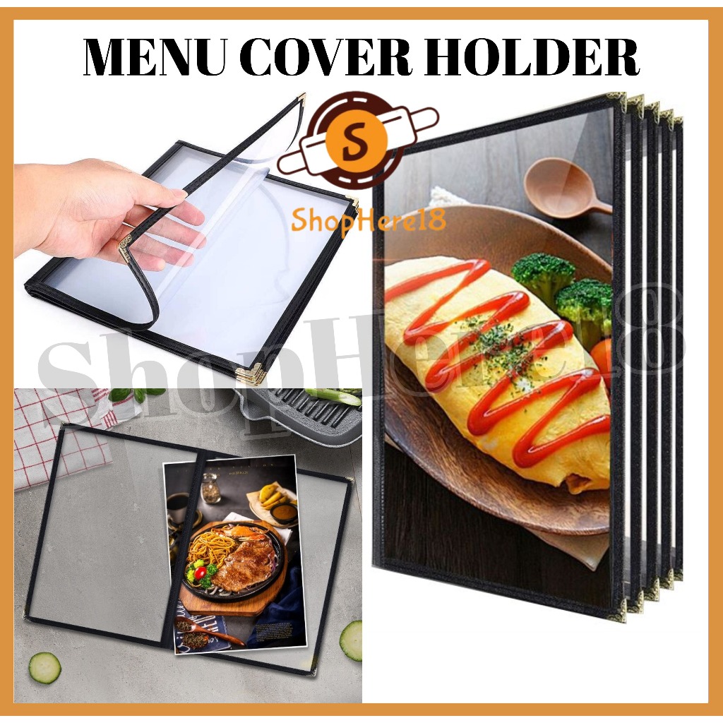IKQPH Transparent Holder Menu Cover Cook Book A4 Size Restaurant Cafe ...