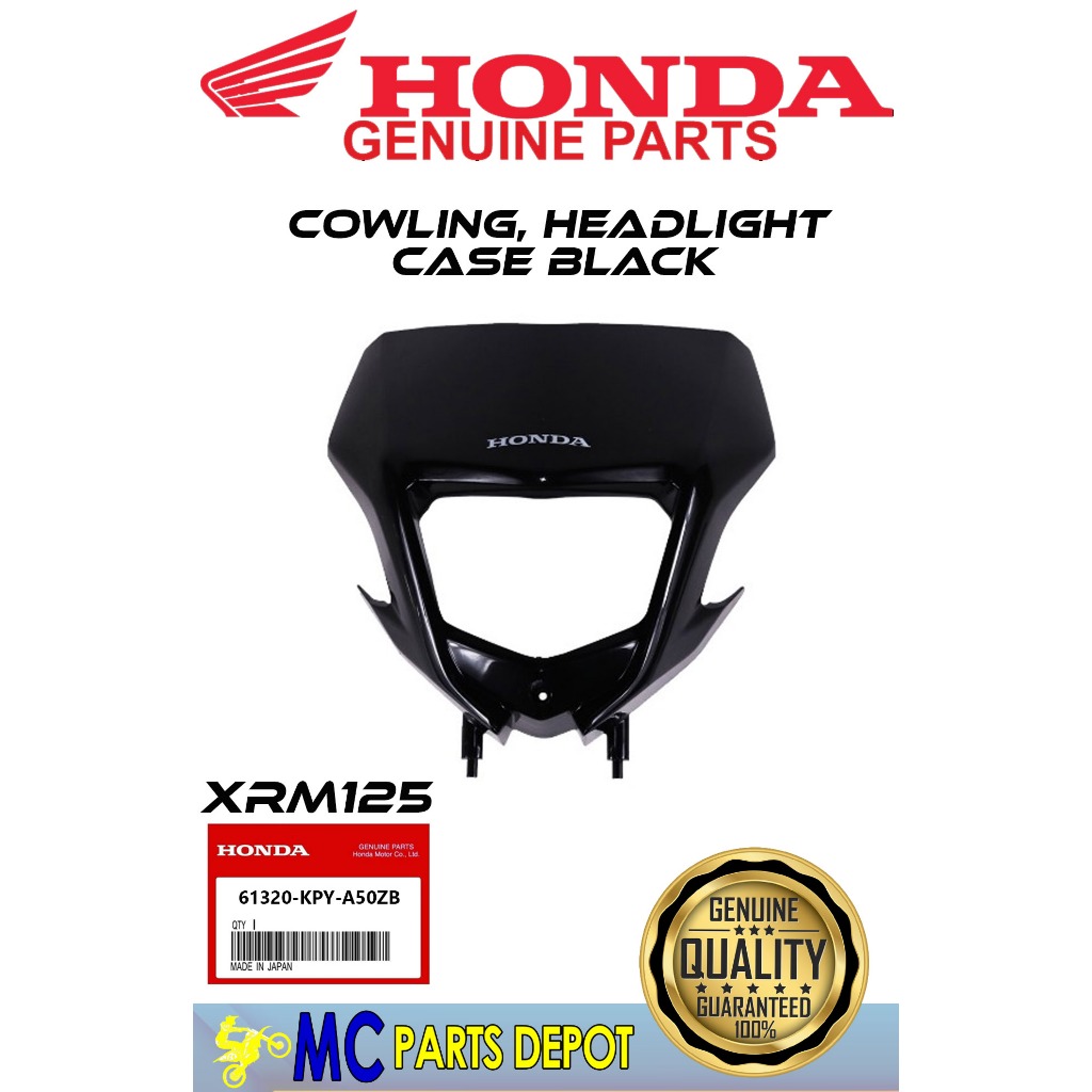 HONDA GENUINE COWLING, HEADLIGHT CASE BLACK FOR XRM 125 TRINITY ( 61320 ...