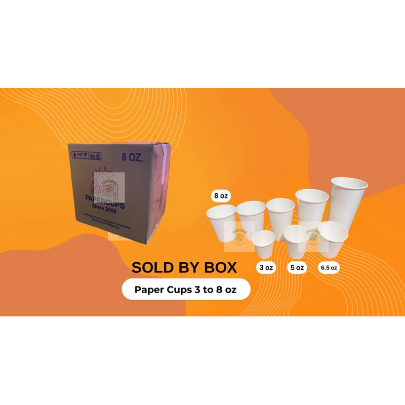 Sunway Disposable Paper Cups Without Lids Sold By Box 1000 Pcs 3oz 5oz