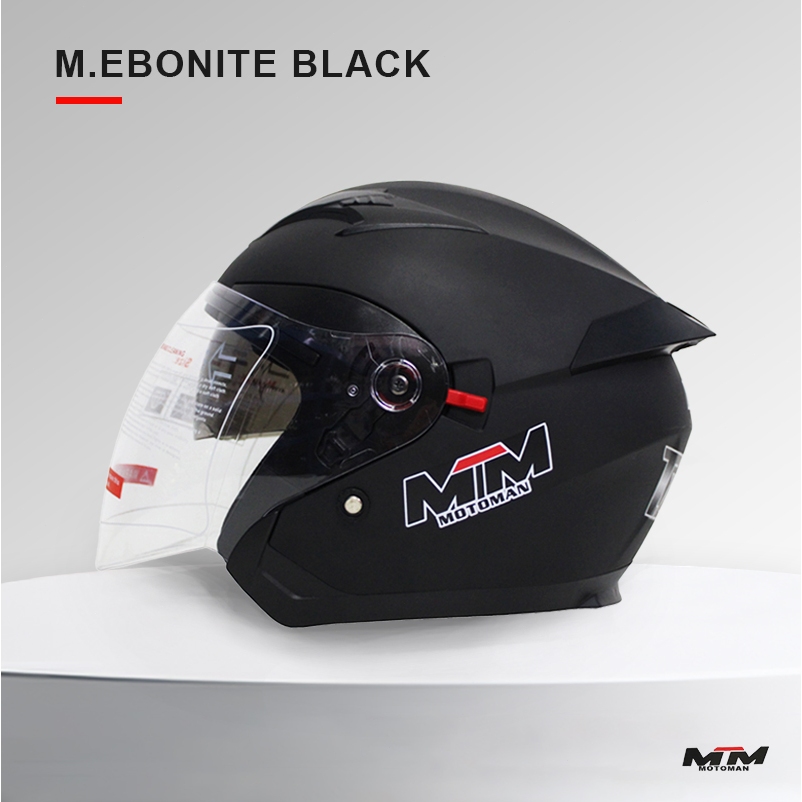 MTM MOTOMAN Half Face helmet Motorcycle dual visor Anti glare UV rays ...