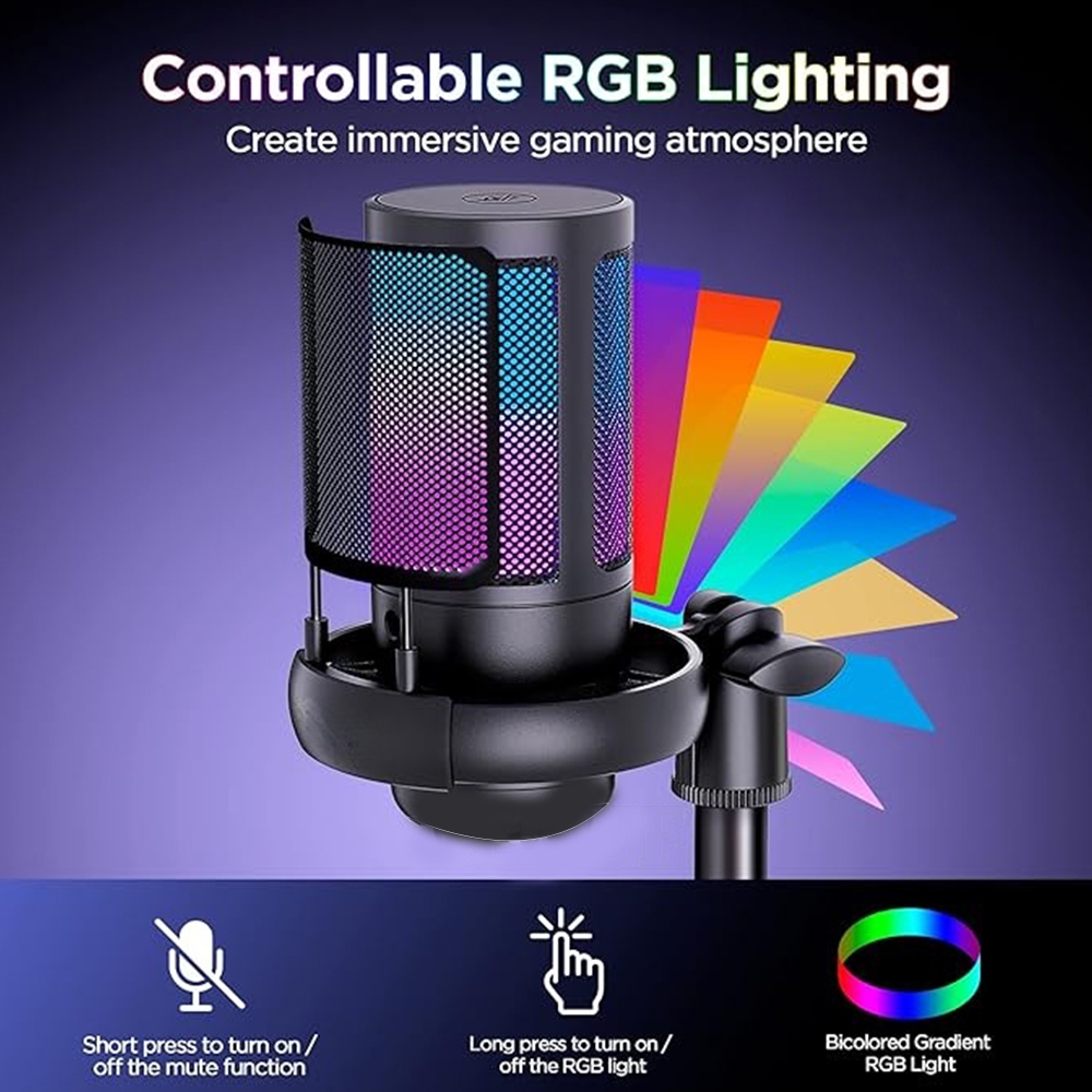 Me6D/ ME6S RGB USB Microphone MIC Gaming Condenser Microphone for PC ...