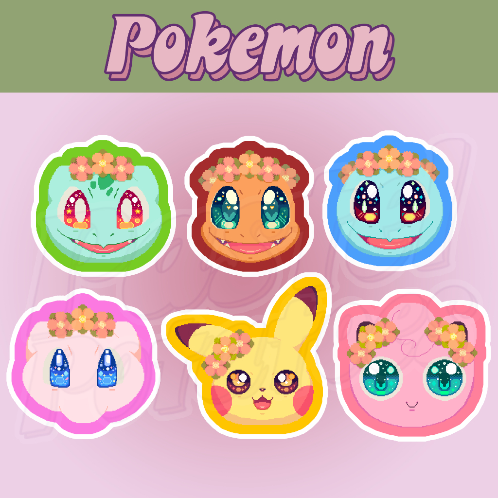 Pixel Pokemon Vinyl Stickers by Pastel Potatoes | Shopee Philippines