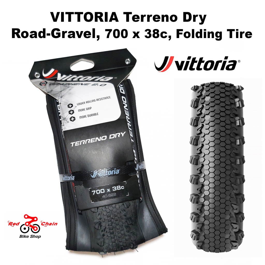 VITTORIA TERRENO DRY Road Gravel G2 TUBELESS TLR Anthracite Black Folding Tire 700 x 38c 45c