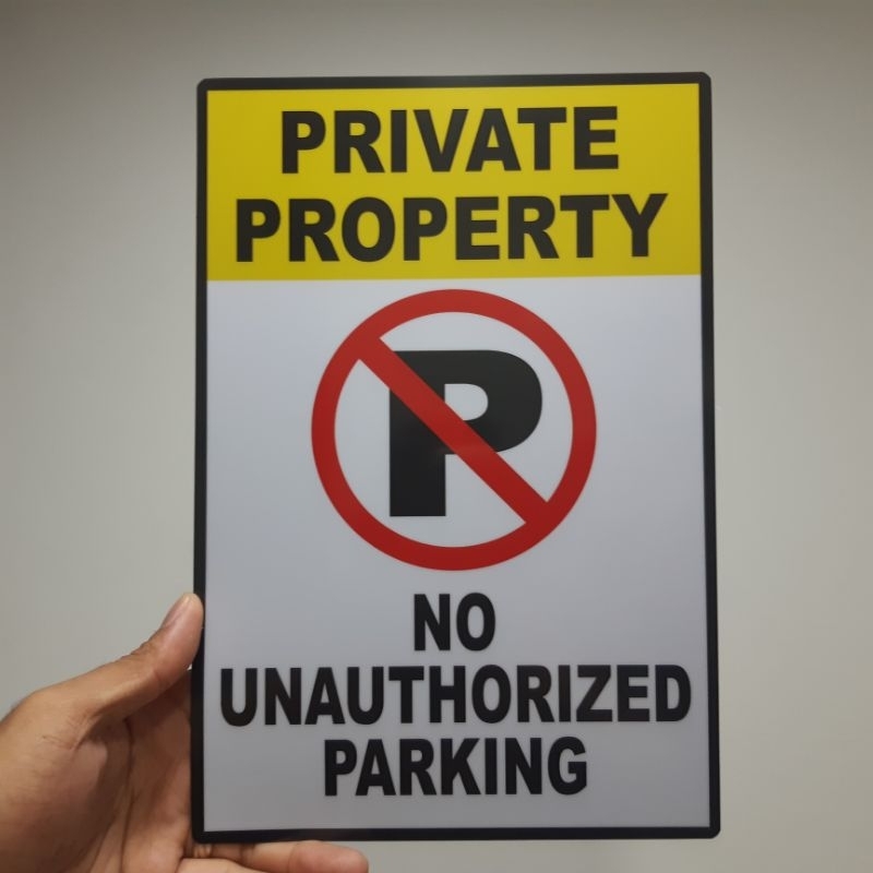 Brady Verkehrsschild 'Private Property No Unauthorized Parking' – 45,7 X 30,5 Cm, Rot Auf Weiß, Aus Kunststoff Für Den Außenbereich
