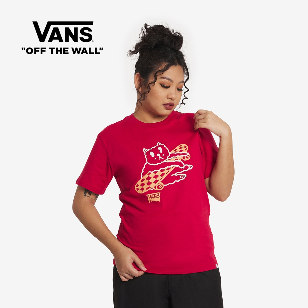 Vans red shirt womens cheap
