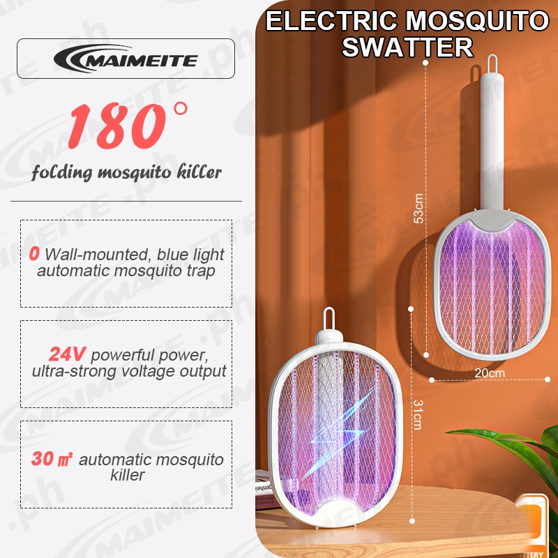 Maimeite Electric Mosquito Swatter pamatay lamok Rechargeable 2 In 1