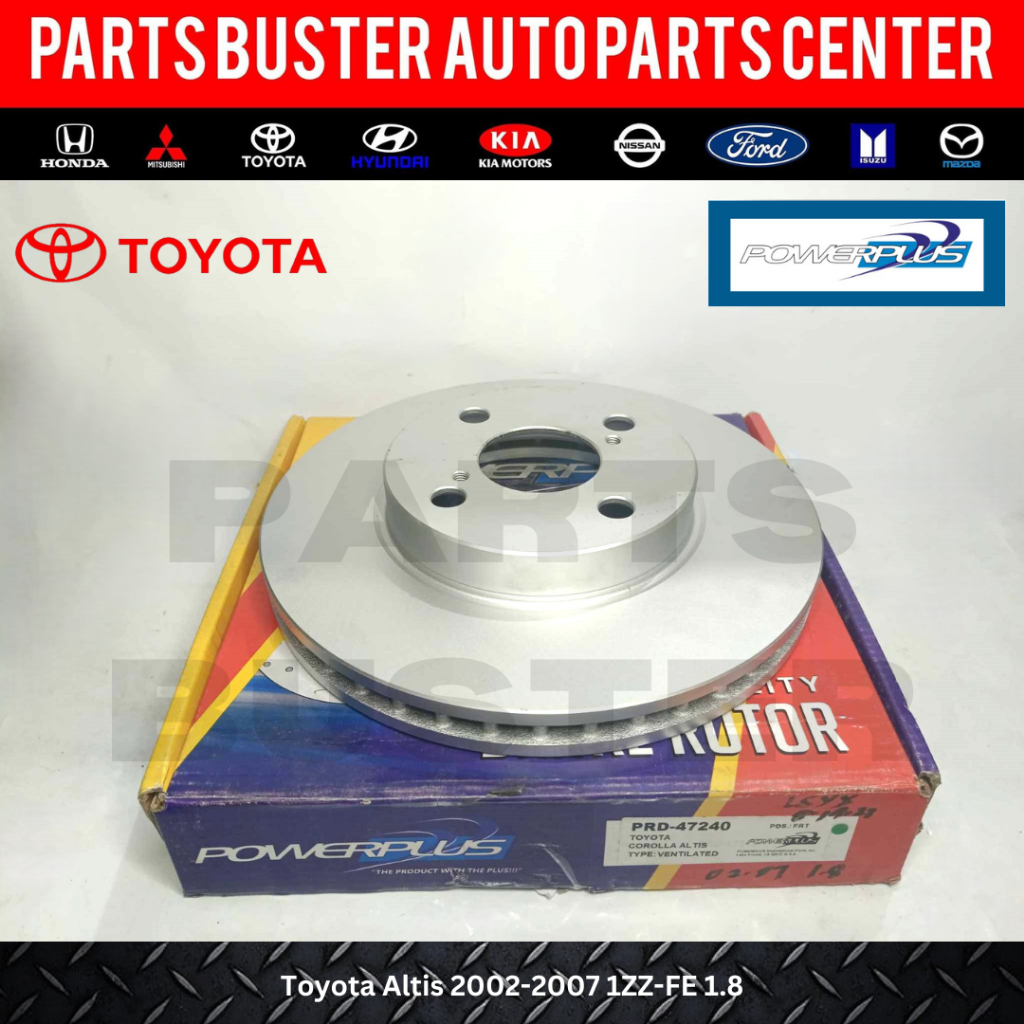 Front Brake Disc Rotor for Toyota Altis 2002-2007 1ZZ-FE 1.8 (PRD-47240 ...