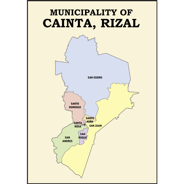 Cainta Rizal Map A4 Laminated Chart | Shopee Philippines