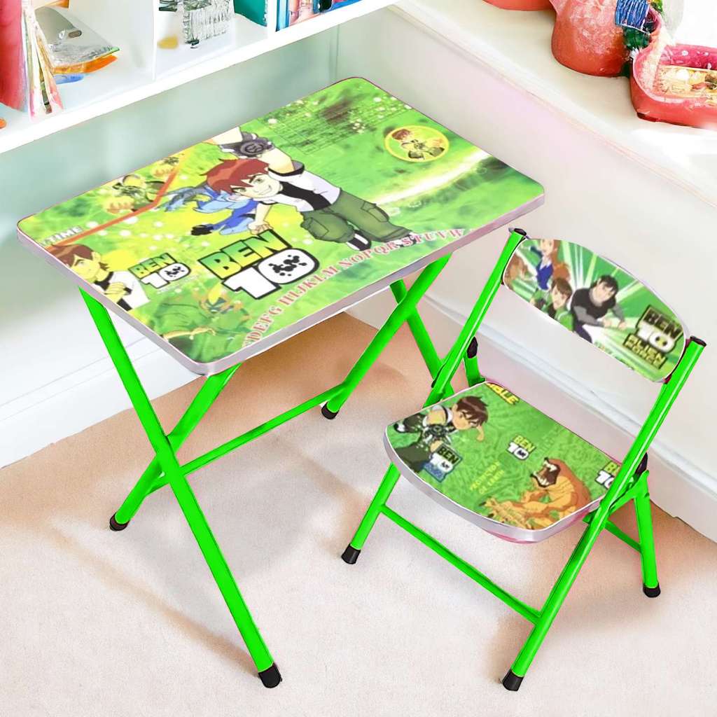 Japan Foldable Kids Study Learning Table With Chair Cartoon Desk Side Tables and Chair For Kids Shopee Philippines