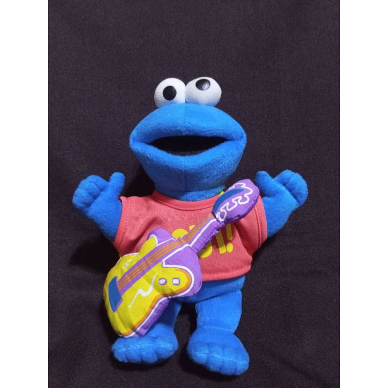 Sesame Street Blue Cookie Monster Guitar Plush Stuffed Animal Soft Toy ...