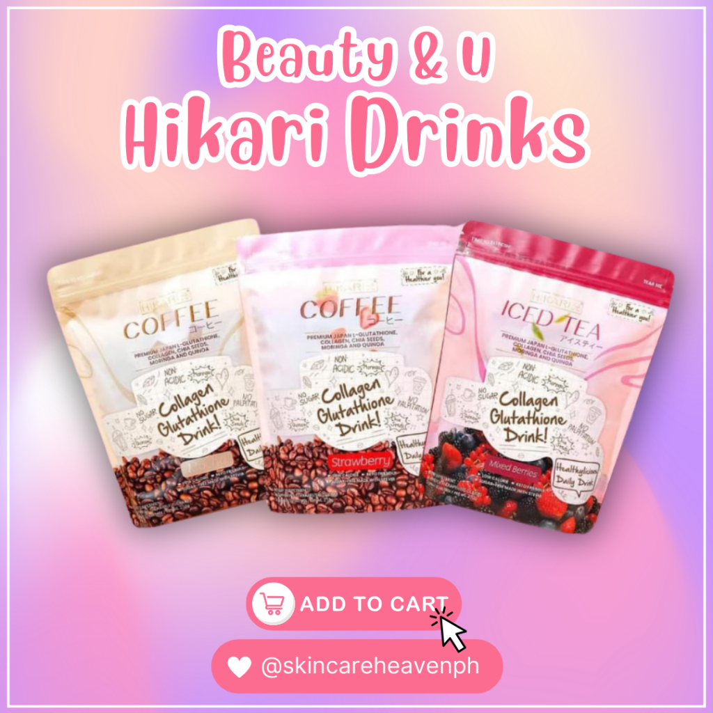 Hikari Drinks Collagen Glutathione Drinks Mocha, Strawberry Coffee and ...