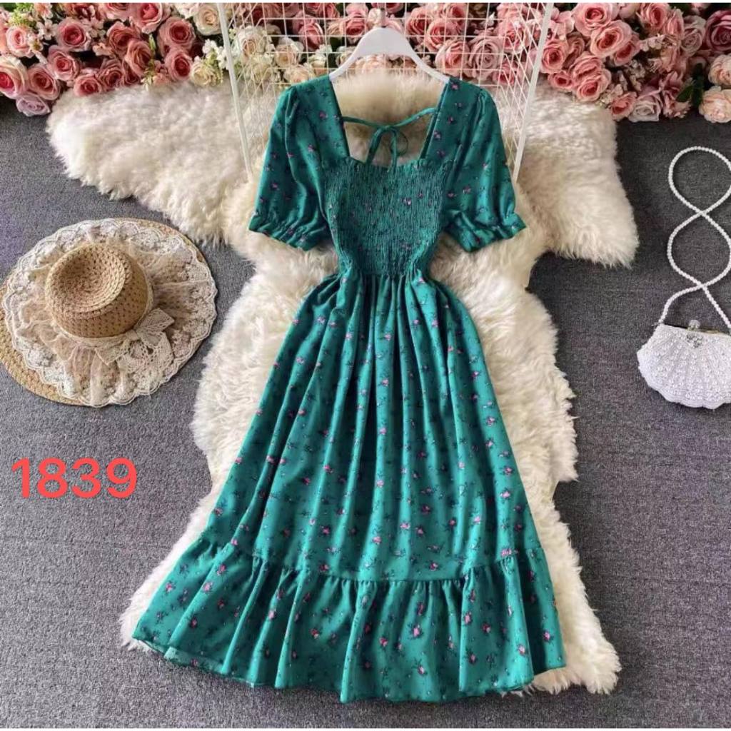 Korean Fashion Outfit Streetwear Slick Slit Floral Vintage Long Dresses  Elegant Trading | Shopee Philippines