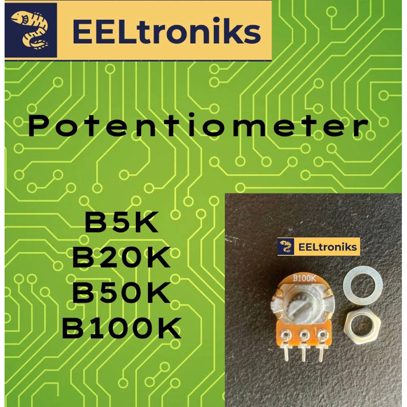 POTENTIOMETER B5K B20K B50K B100K with washer & nut 1Pc | Shopee ...