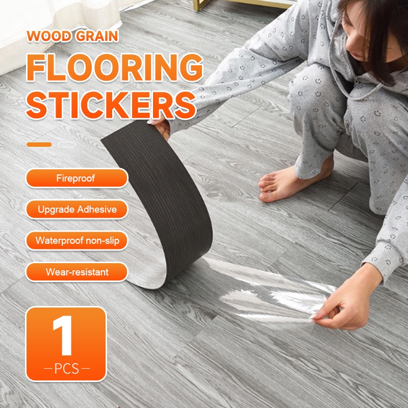 Vinyl Floor Sticker Waterproof Self Adhesive PVC Mat Table Flooring