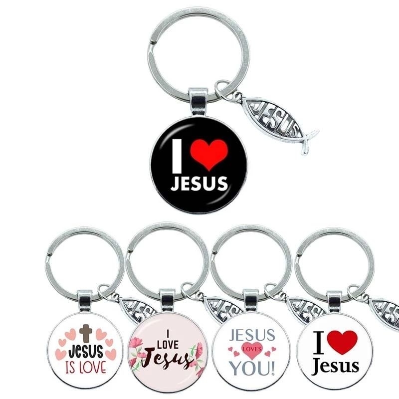 I love Jesus keychain with Jesus fish keychain | Shopee Philippines