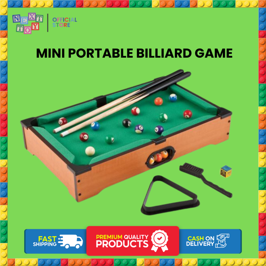 NextToy Colored Mini Portable Billiard Game Table 15 Billiards Ball + 1 ...