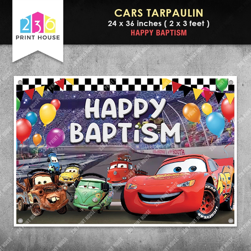 Cars Tarpaulin Banner • Happy Birthday Tarpaulin • Happy Christening ...