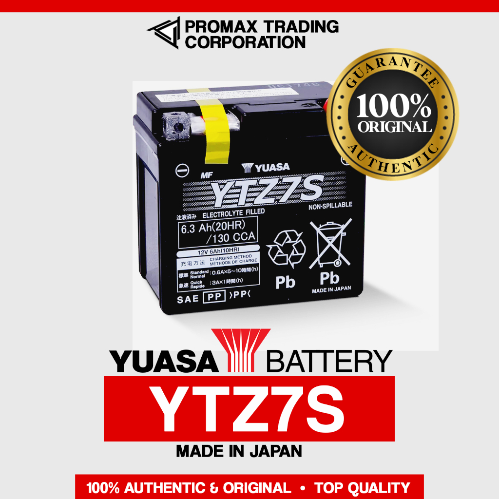 Yuasa YTZ7S Motorcycle Battery Made in Japan | Shopee Philippines