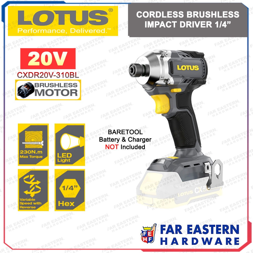 LOTUS Cordless Brushless Impact Driver 1/4