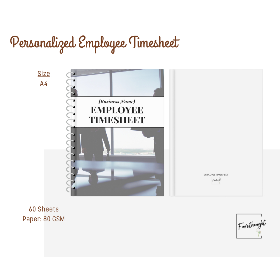 Personalized/Customized Business Employee Timesheet Notebook Shopee