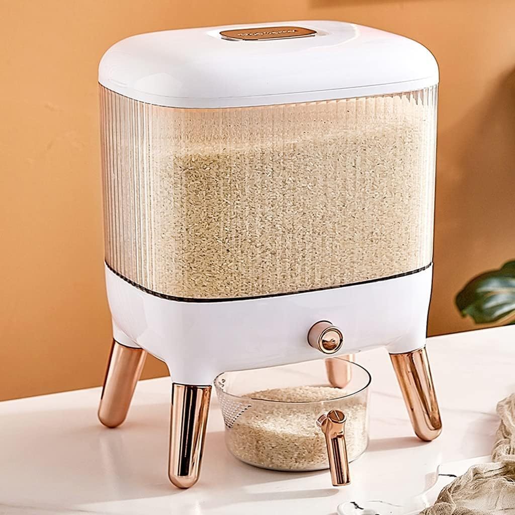 household Rice Bucket With Lid Presstype Automatic Output Insectproof ...