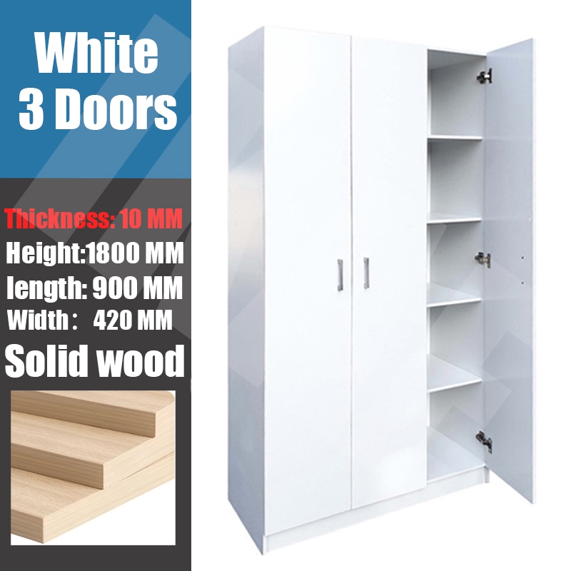 IKAE Door Wood Wardrobe White Cabinet Bedroom Closet Megabox for