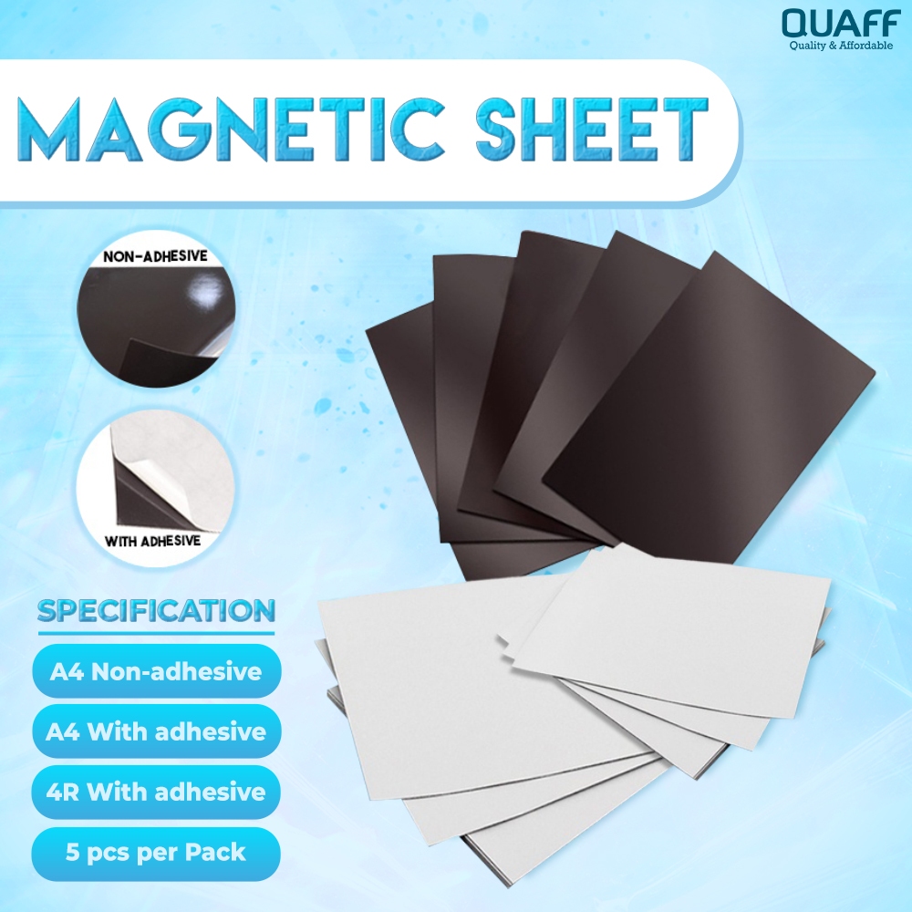 Quaff Magnetic Sheet Cuttable DIY Ref Magnet 4R - A4 Size (5sheets ...