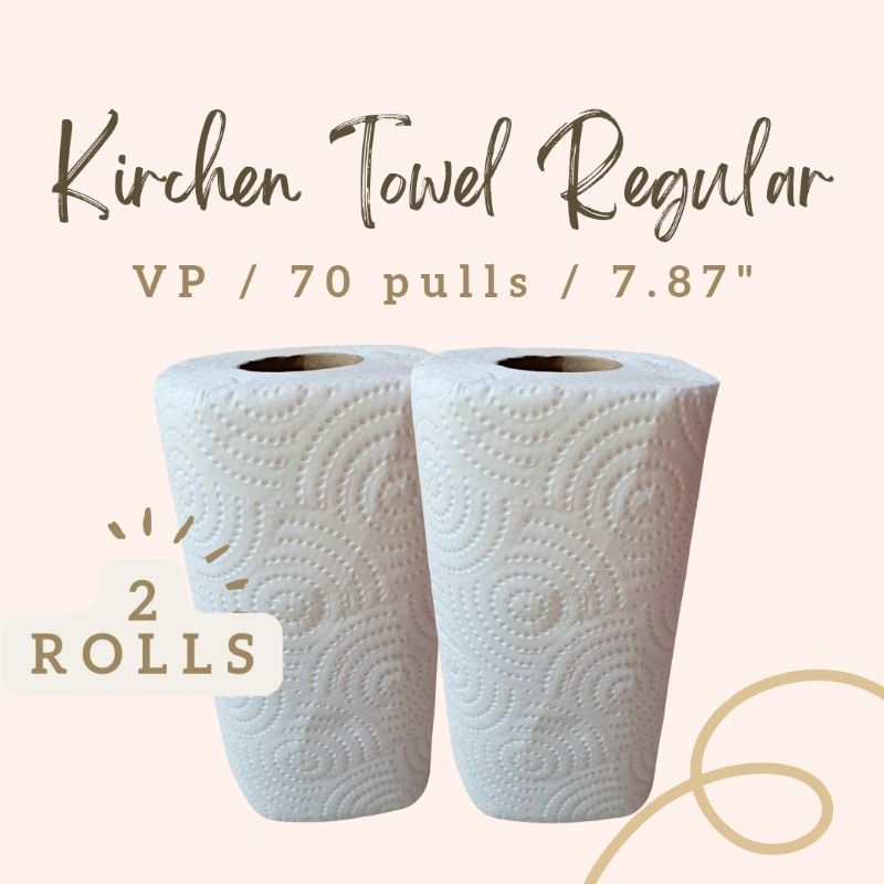 Kitchen Towel 2 rolls REGULAR / 7.87" / 2ply / 70 pulls | Shopee