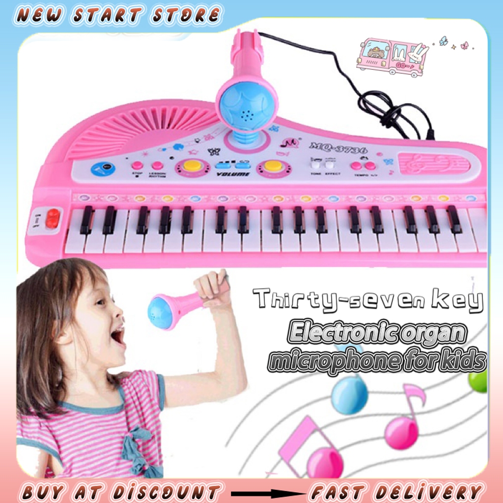 Children's Piano Toy 37 Keys Digital Music Electronic Piano with Microphone  Gift，