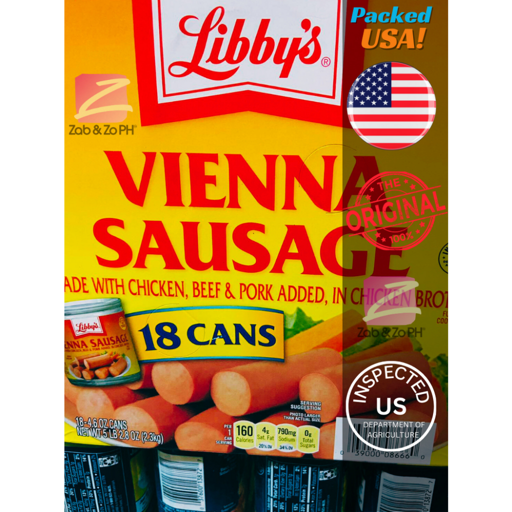 VIENNA SAUSAGE made with Chicken, Beef and Pork Added 18 cans Best before Nov 2025 Shopee