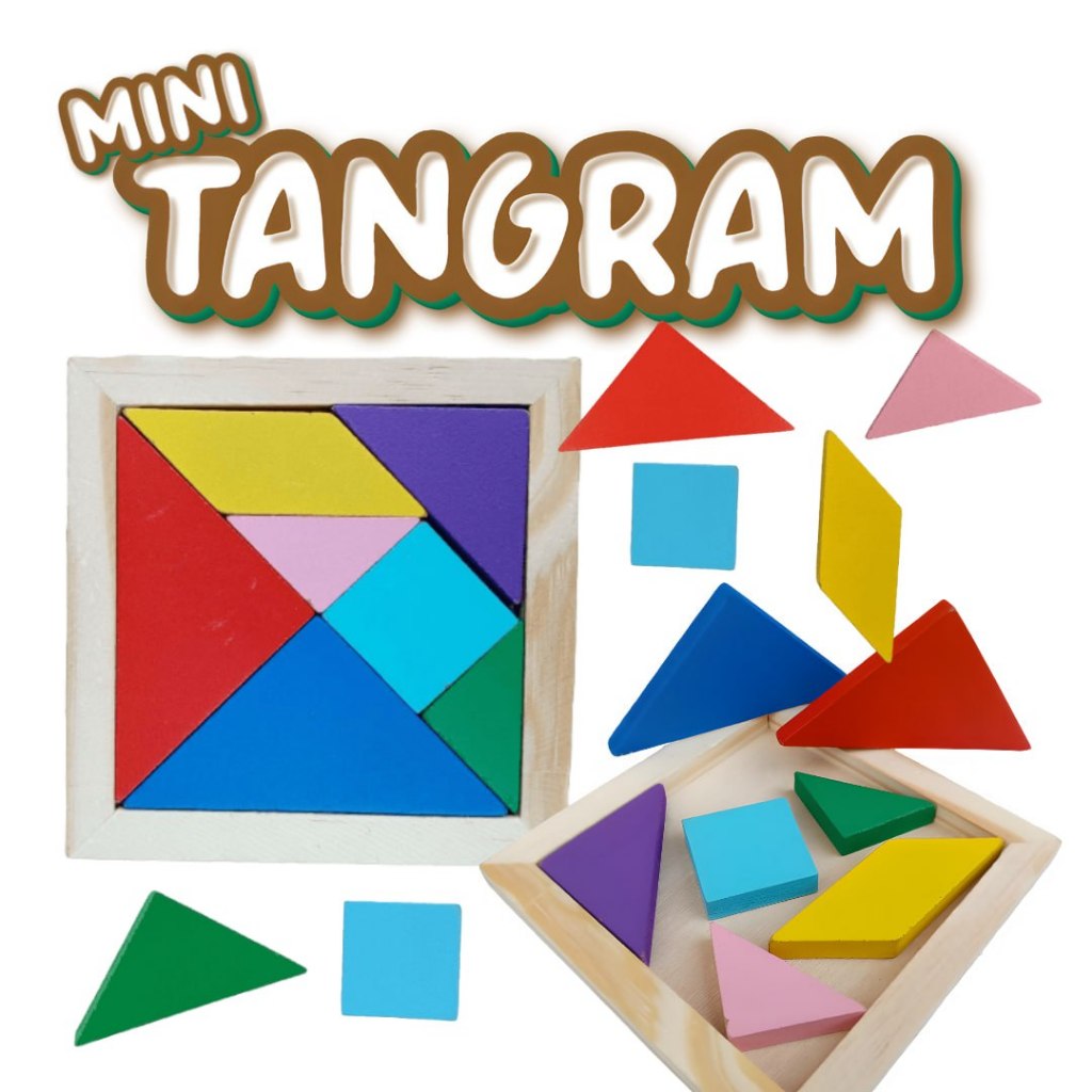 BYJ Wooden Mini Tangram Educational Brain Teaser Montessori Toy for ...