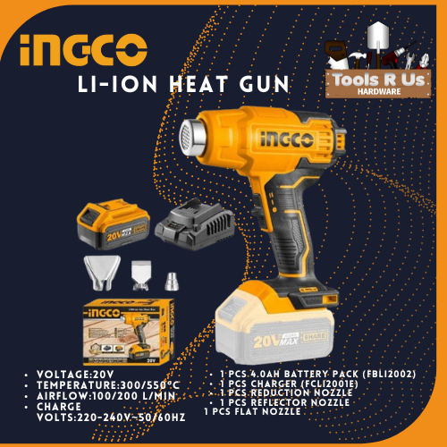 INGCO LI-ION HEAT GUN 20V (HGLI20025) | CORDLESS TOOL | INDUSTRIAL ...