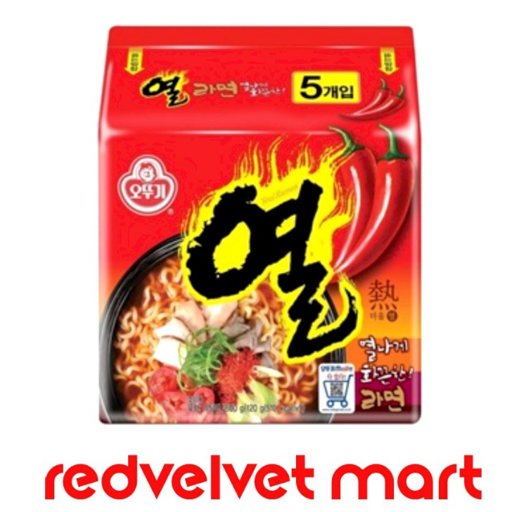 OTTOGI YEOL RAMEN 120g 1PACK*5PCS ( YEOL RAMEN SPICY NOODLES ) | Shopee ...